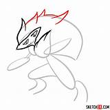 Pokemon Zoroark Anime Draw Step Drawing sketch template