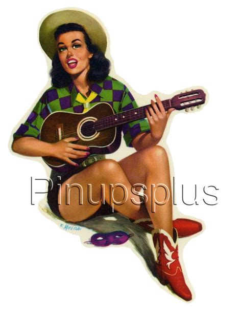 Ukulele Cowgirl Classic Guitar Waterslide Decal Same Image