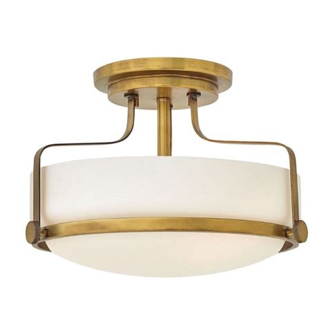 small semi flush ceiling light heritage brass lighting  lights uk