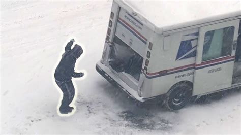 Postal Worker Caught Dancing In The Snow Youtube