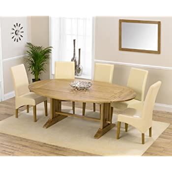 lincoln solid oak cream oval extending dining table  cavanaugh chairs