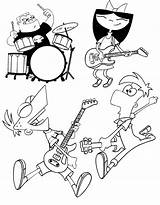 Ferb Phineas Isabella Candace Ornitorrinco Agente Seu Coloringhome sketch template