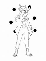 Six Paths Pain Naruto Mode Coloring Template Uzumaki Pages sketch template