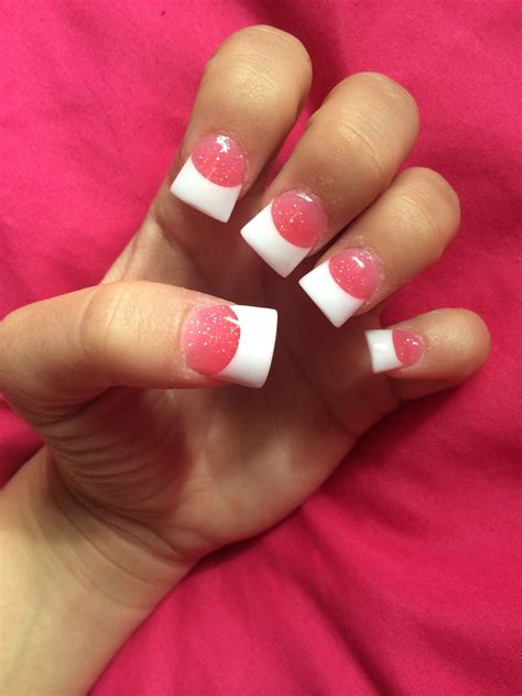 acrylic nails pink  white flare nails french acrylic nails