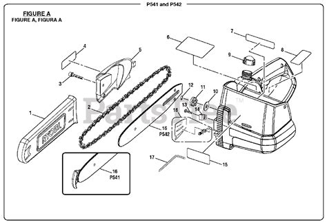 ryobi p  ryobi chainsaw figure  parts lookup  diagrams