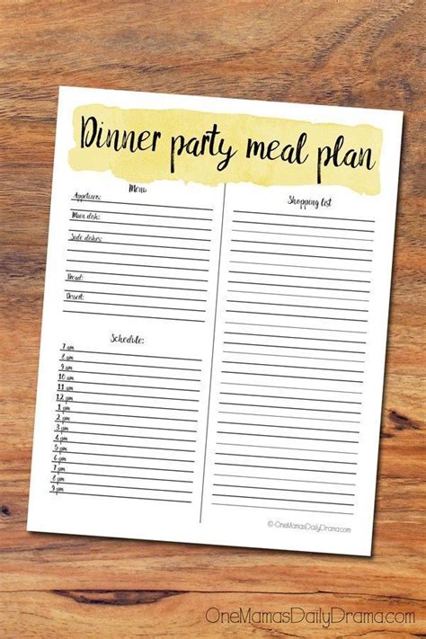 planning  holiday meal  dinner party easy    page meal plan organize