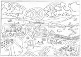 Coloring Adults Pages Colouring Adult Large Printable Town Detailed Children Country Definition High Little Landscape Designs Moses sketch template