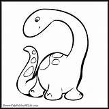 Dinosaur Coloring Pages Printables Neck Long Kids sketch template