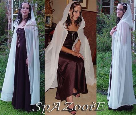 chiffon wedding cloak bridal renaissance medieval hooded