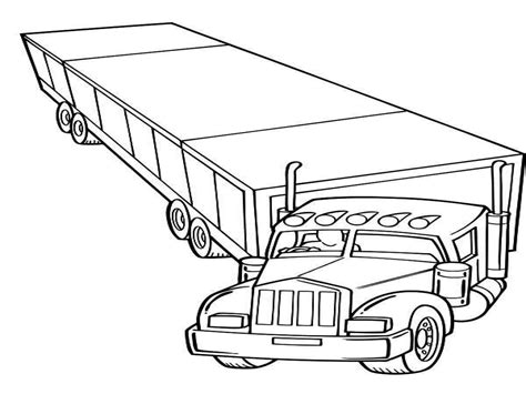 trailer semi truck coloring page netart truck coloring pages images
