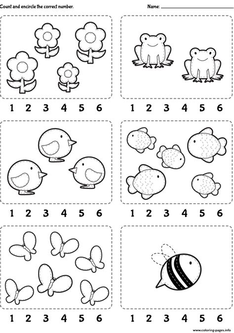 counting coloring pages  printable number counting worksheets count  match count