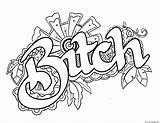 Coloring Bitch Swear Word Pages Printable sketch template
