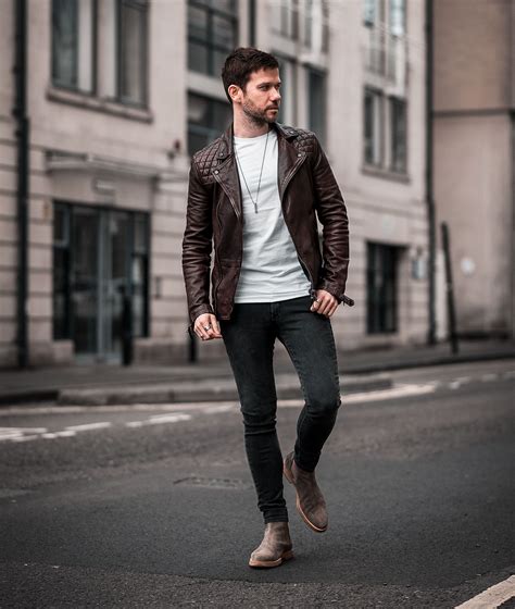 mens uk fashion blogger allsaints conroy burgundy leather jacket common projects chelsea boots