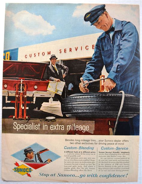 ad sunoco gas oil vintage print ad service station tire repair ebay vintage service