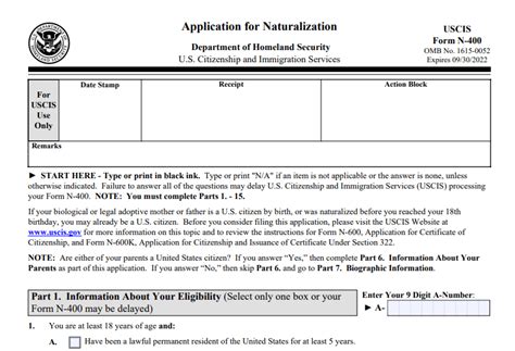 Form N 400 Application For Naturalization – Documentshelper