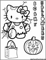 Halloween Coloring Kitty Hello Pages Printable Hellokitty Colouring Kids Color Barbie Part Sheets Print Fun Book Cute Christmas Adult Freelargeimages sketch template