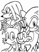 Sonic Knuckles Coloring Pages Tails Getdrawings sketch template