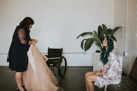 bride leaves wheelchair to walk down the aisle popsugar love uk photo 2
