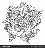 Ornamental Drawn Hand Ethnic Artistic Stock Illustration Doodle Patterned Floral Coloring Tattoo Frame Adult Pages Style Depositphotos Olesia Gmail sketch template