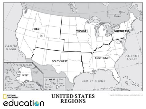 blank  regions   united states printable map