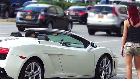 picking up women in a lamborghini gold digger prank every girl got into the lamborghini this