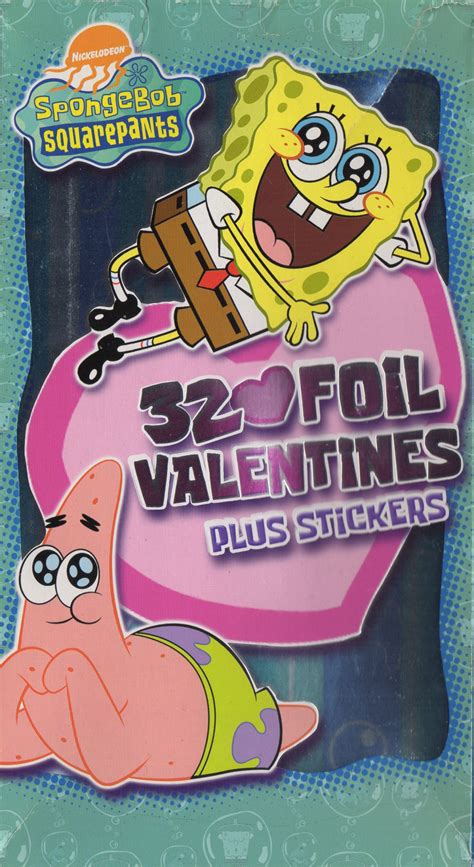 spongebob squarepants valentines  foil cards