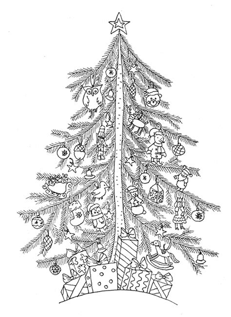 printable christmas tree coloring pages  adults  cake boutique