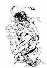Ryu Fighter Street Evil Drawing sketch template