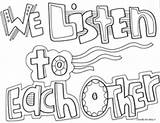 Classroom Expectations Rules Coloring Pages Listen Classroomdoodles Other Each Activities sketch template