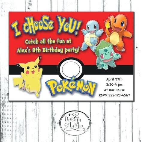 pokemon invitations  printable birthday invitation wedding