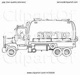 Septic Truck Pumper Backing Worker Illustration Clipart Clip Royalty Djart Vector sketch template