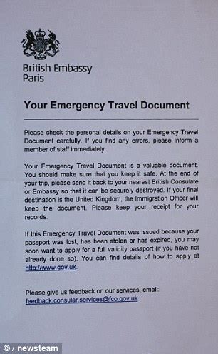 emergency travel document  documents
