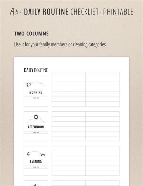 daily routine planner printable flylady morning routine etsy