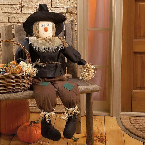 sitting scarecrow halloween hauntquarters pinterest