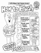 Dental Coloring Pages Hygiene Teeth Kids Health Brush Brushing Oral Habits Good Printable Floss Activities Children Activity Care Chart Month sketch template