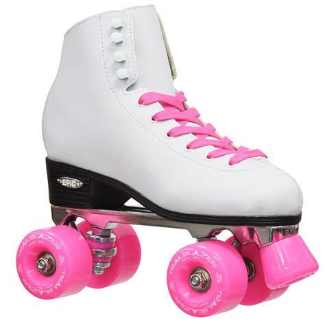 Buy Epic Skates Classic High Top Quad Roller Skates With Pink Wheels In