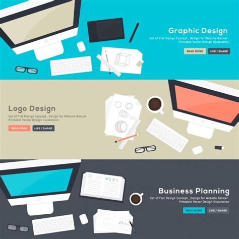 graphic design banners set vector