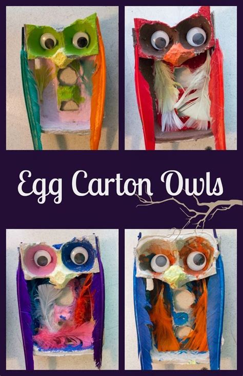 turn egg cartons  fun fall owls owl crafts egg carton