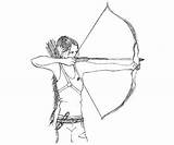 Coloring Hunger Arrows Katniss sketch template