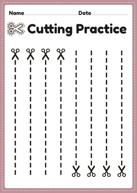 cutting practice worksheets  kids  printable activity sheets