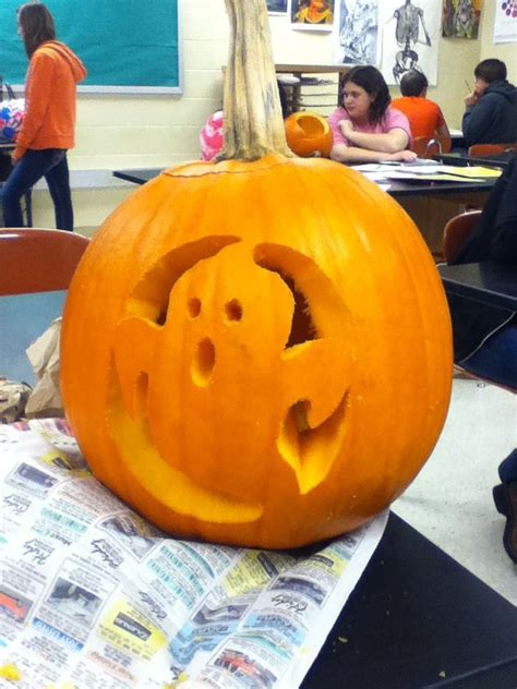 easy ghost pumpkin carving