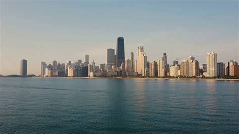 aerial view  michigan lake chicago america stock footage sbv
