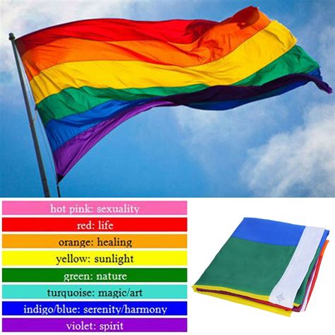 piece cm lgbt flag  lesbian gay pride colorful rainbow flag