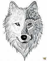 Loup Monstre Colorier Zentangle Adulte Mandalas Lobo Lobos Ludinet Feutres Cheval Tes Chien Varg Tigre Adultes Prends Crayons Loups Tatouage sketch template