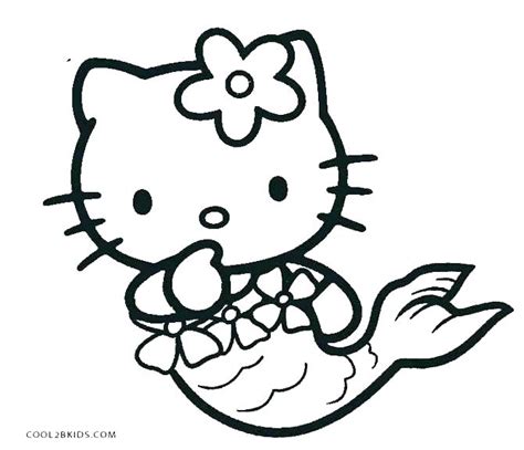 mermaid  kitty coloring pages  getcoloringscom  printable