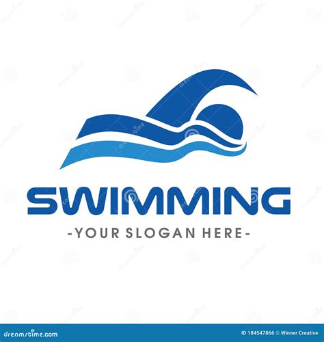 swimming logo vector stock vector illustration  people