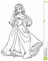 Princess Coloring Pages Beautiful Pretty Dress Drawing Color Printable Getcolorings Portrait Lineart Drawings Paintingvalley sketch template