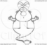 Careless Cartoon Genie Chubby Clipart Thoman Cory Outlined Coloring Vector Illustration Royalty Collc0121 Protected sketch template