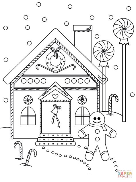 gingerbread man   house coloring page  printable coloring
