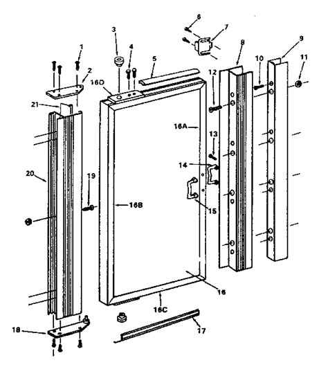 framed shower door parts diagram